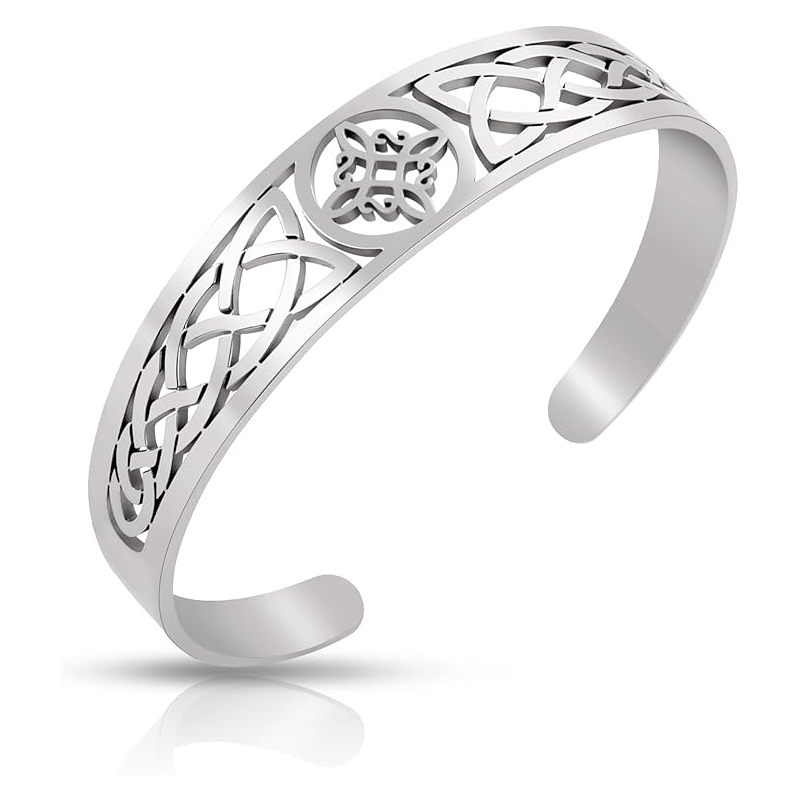 Pulsera de nudo de bruja fabricada en acero inoxidable