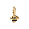 Charm abeja reina colgante dorada con cristales - Compatible con Pandora
