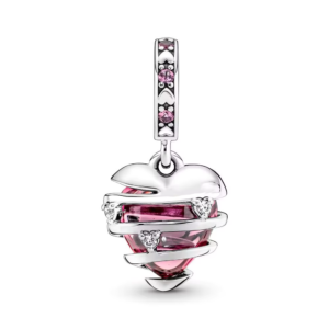 Charm corazón espiral colgante plateado - Compatible con Pandora