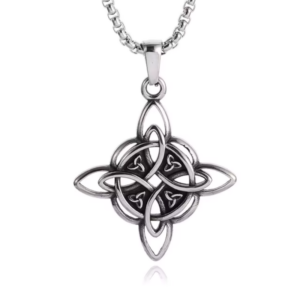 Collar de nudo de bruja fabricado en aleación del zinc