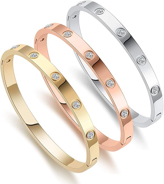 Pulsera estilo cartier fabricada en acero inoxidable