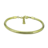 Pulsera estilo serpiente para charms de acero inoxidable dorada - Compatible con Pandora