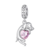 Charm colgante perro golden y corazón - Compatible con Pandora